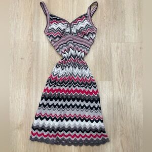 Guess Y2K multicoloured abstract print bodycon dress Size M